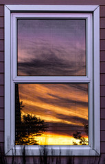 Reflection of a Sunset in a Window