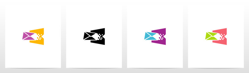 Digital Electronic Mail On Letter Logo Design B