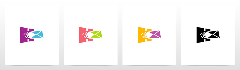 Digital Electronic Mail On Letter Logo Design H