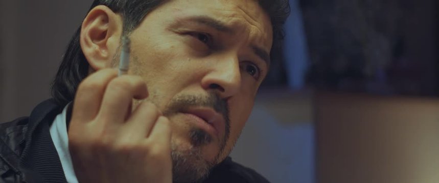 Man Smoking Cigarette, Closeup On Hand, Shallow Dof. 4K Uhd.