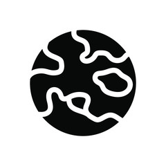 Planet icon globe , template logo simple isolated emblem illustration , outline solid background white