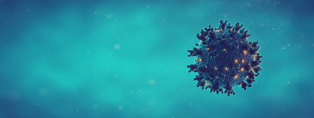 Monkeypoxor Coronavirus COVID-19 Microbiology And Virology Concept Panoramic Image