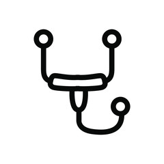 Stetoscope icons , medical design template logo emblem isolated illustration, outline solid background white