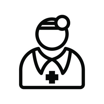 recommend clip art: Doctor icon , medical template logo science profesional , vector design emblem isolated illustration , outline solid background white