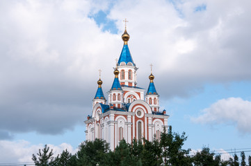 Russia, Khabarovsk, August 2019: Grado-Khabarovsk Cathedral of the assumption Of the mother of God in Khabarovsk