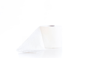 Toilet paper roll isolated on white background