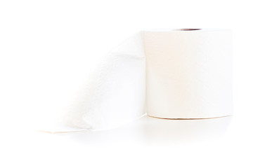 Toilet paper roll isolated on white background