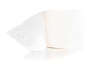 Toilet paper roll isolated on white background