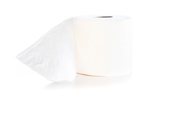 Toilet paper roll isolated on white background