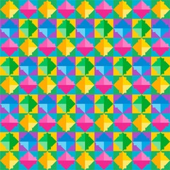  Beautiful of Colorful Triangles, Reapeated, Abstract, Illustrator Geometric Pattern Wallpaper. Image for Printing on Paper, Wallpaper or Background, Covers, Fabrics