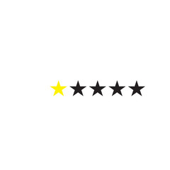 one rating star icon , rating star icon