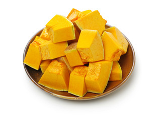 fresh butternut pumpkin on white background