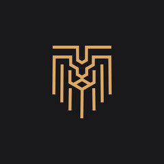 LION LOGO MINIMALIST MONOLINE MONOGRAM LINE STYLE