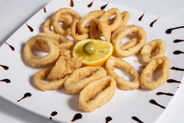 Fried squids or octopus (calamari)