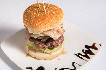 Burger with egg