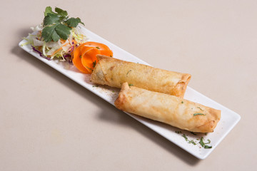 Indian Pita stuffed with chicken and peppers.