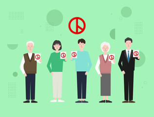 Election vector illustration. Illustration of people of different ages voting.