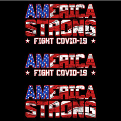 Fototapeta premium usa strong fight covid-19 design vector