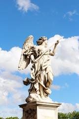 Fototapeta na wymiar Angel Carrying the Lance by Domenico Guidi at Castel Sant'Angelo, Rome, Italy