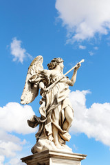 Fototapeta na wymiar Angel Carrying the Lance by Domenico Guidi at Castel Sant'Angelo, Rome, Italy