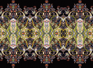 Classic paisley and fine lace pattern, suitable for textile clothing and wallpaper design, invitation design