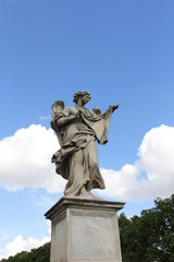 Fototapeta na wymiar Angel Carrying the Sudarium, by Cosimo Fancelli at Castel Sant'Angelo, Rome, Italy