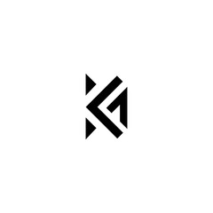 KM MK Letter Logo Design Vector Template