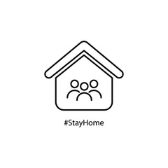 Stay at home icon. Prevention of coronavirus disease concept. Vector illustration
