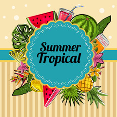 summer tropical card decoration