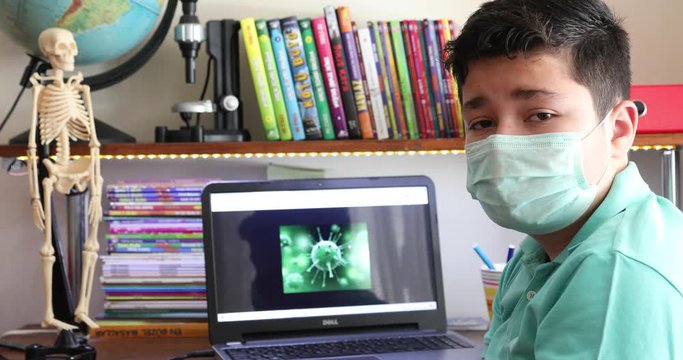 Home Isolation Concept  Epidemic Infection Covid-19 Distance Education At Home