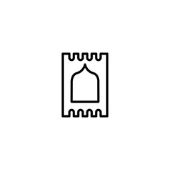 Thin line icons rug with the concept of Ramadan on a white background