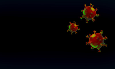 novel coronavirus concept resposible for asian flu outbreak and coronaviruses influenza as dangerous flu strain cases as a pandemic. Microscope virus close up. 3d rendering.