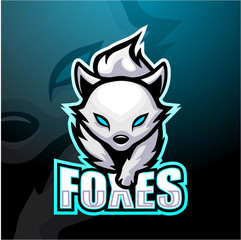 White foxes mascot esport logo design