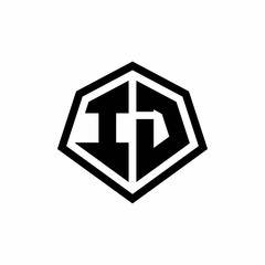 IJ monogram logo with hexagon shape and line rounded style design template