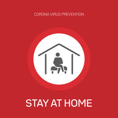 stay at home stay safe, corona prevention design concept, stop corona