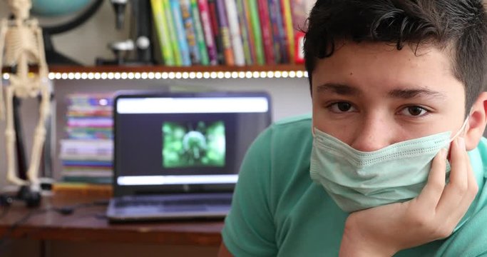 Home Isolation Concept  Epidemic Infection Covid-19 Distance Education At Home