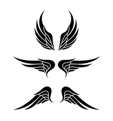 Wing logo. Vector emblem in simple style.