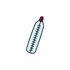 Thermometer. Doodle icon. Drawing by hand. Vector illustration.