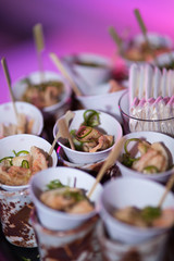 canape on slate platter