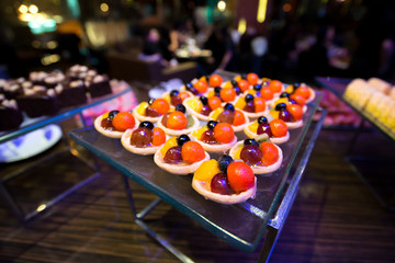mini fruit tarts on catering service catered