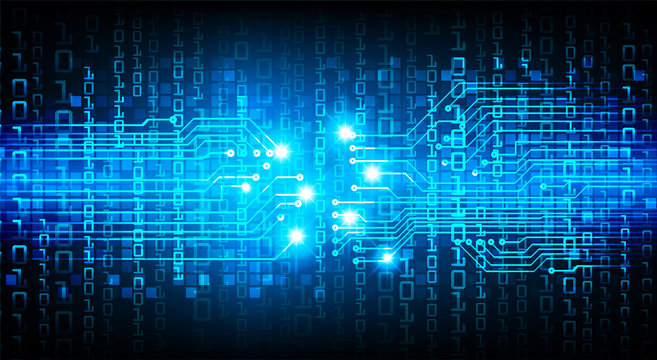 Blue cyber circuit future technology concept background