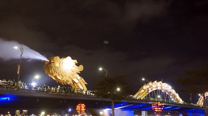 famous dragon bridge in da nang
