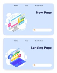 Vector website landing page design template set