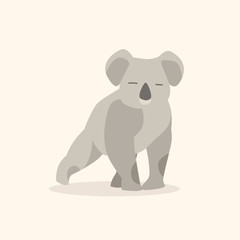 Cute cartoon character koala. Print for baby shower party. Vector print of cute koala vector illustration.