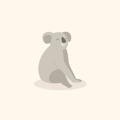 Cute cartoon character koala. Print for baby shower party. Vector print of cute koala vector illustration.