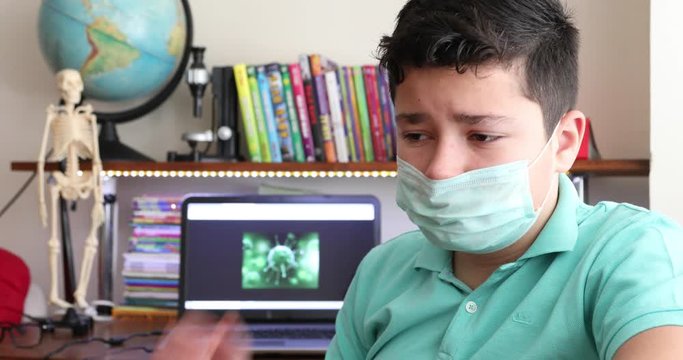 Home Isolation Concept  Epidemic Infection Covid-19 Distance Education At Home