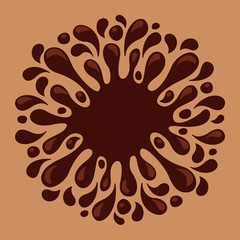 chocolate brown splash blob, drop brown liquid splash, icon splashing chocolate blob droplet, illustrations cocoa brown liquid splash shape, symbol water chocolate drop splatter flow for background ad