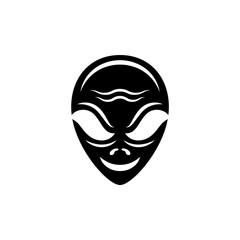 Alien head vector icon on a white background.