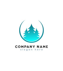 Abstract modern forest line logo template, vector logo for business and company identity 