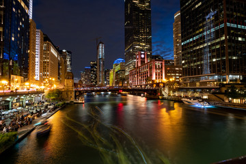 Chicago River by night